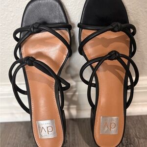 DV by Dolce Vita Black and Tan Strappy Sandals